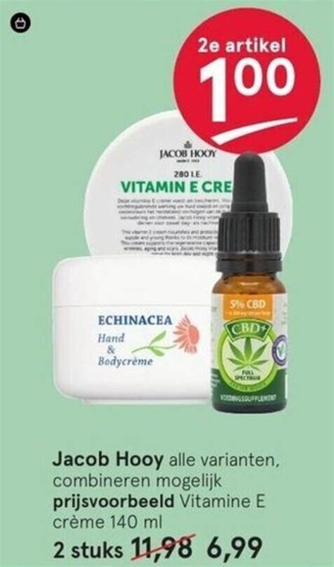 Jacob Hooy Vitamine E Creme Ml Aanbieding Bij Etos