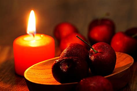 Cherry Candle Light Fruit Free Photo On Pixabay