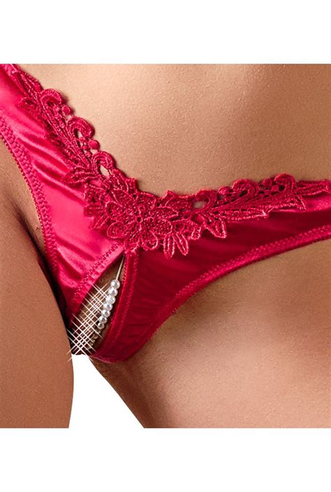 Perizoma Rosso Aperto Sotto Con Filo Di Perle Milena Lingerie