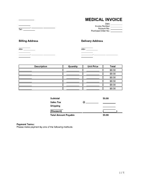 Medical Invoice Template Expense Spreadshee Medical Receipt Template