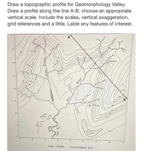 Solved Draw A Topographic Profile For Geomorphology Valley