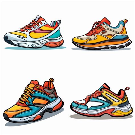 Premium Vector Group Set Modern Shoes Sneaker Design Illustration Vector