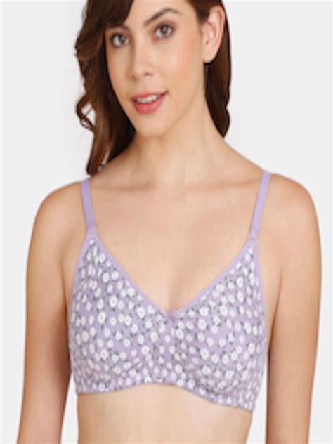 Buy Rosaline By Zivame Purple Floral Print T Shirt Bra Bra For Women 18054208 Myntra