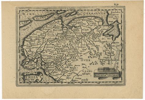 Antique Map Of Friesland By Guicciardini 1616