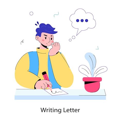 premium vector boy writing letter doodle mini illustration