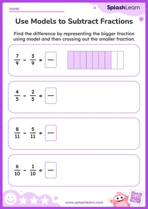 Subtract Fractions Using Models Educational Resources for Kids Online ...