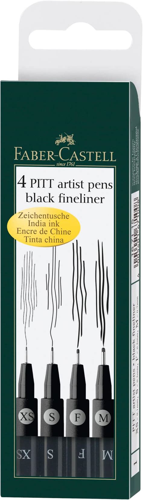 FABER CASTELL 167115 Tuschestifte Pitt Artist Pen 4er Packung