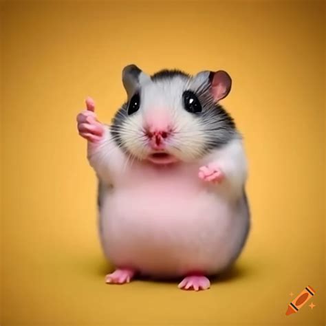 Hamster With A Huge Smile Giving A Thumbs Up