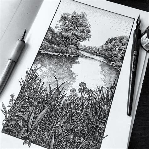 river drawings easy 7