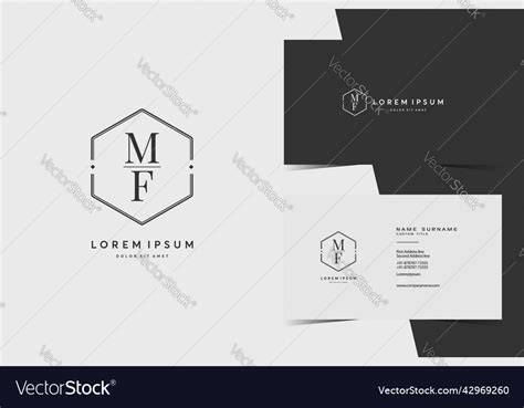 Simple Hexagon Mf Monogram Logo Icon Modern Vector Image