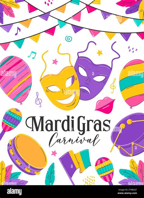 Plantilla De Cartel De Carnaval De Mardi Gras Invitaci N Para La