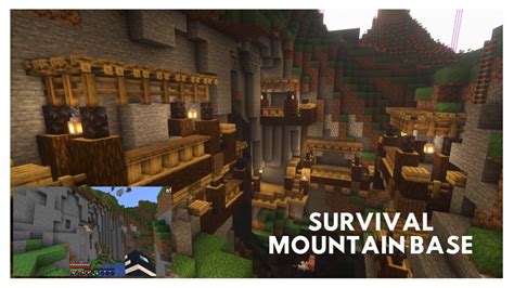 Minecraft Mountain Base With Balcony Tutorial Survival Build Part