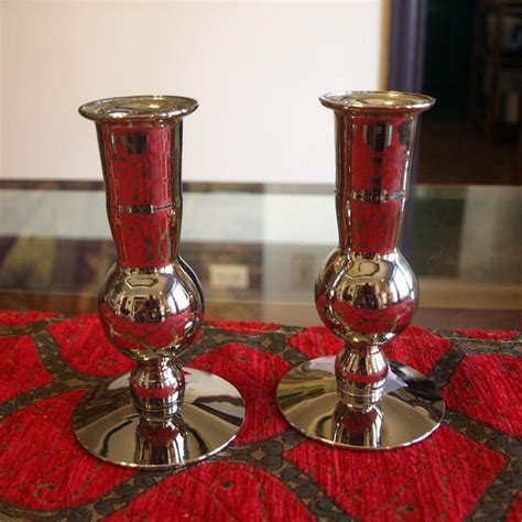 Mercury Glass Candlestick Etsy