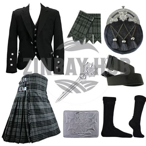 Men's Kilt Scottish Outfit 8 Pieces Wedding Kilt Outfit in 40 Tartans ...