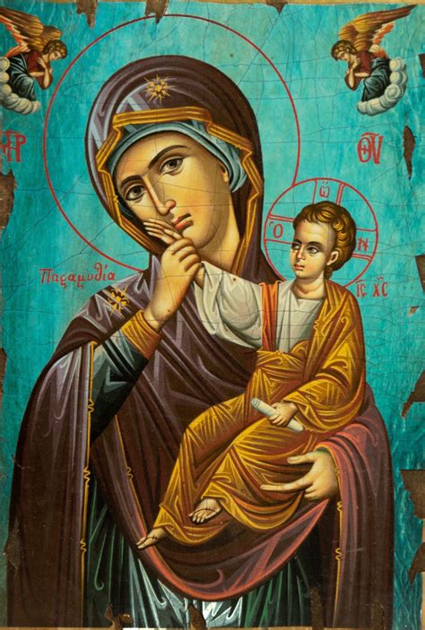 Religious Wall Decor Wood Carved Icon Of Virgin Mary The First Visit Of The Theotokos To Mount