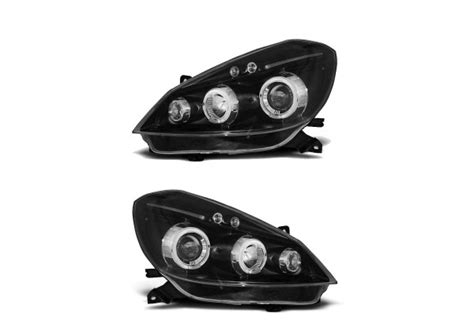 Juego De Faros Delanteros Renault Clio Negro Ojos De Angel