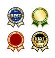 Ribbons Award Best Seller Set Gold Ribbon Award Vector Image