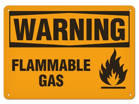 Incom Warning Flammable Gas Safety Sign