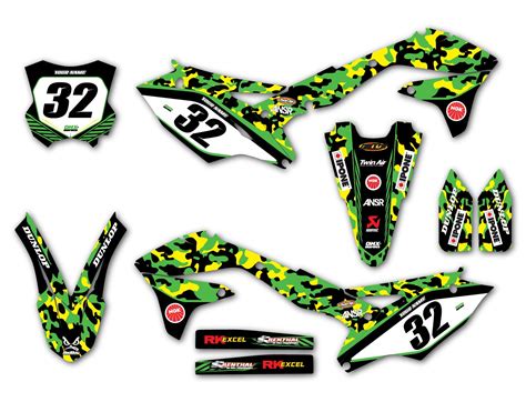 Kawasaki CAMO Graphics Kit Yellow OMXGraphics