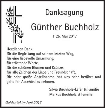 Traueranzeigen Von G Nther Buchholz Vrm Trauer De