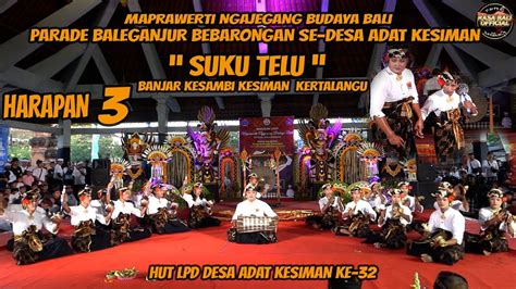 SUKU TELU JUARA HARAPAN 3 LOMBA BALEGANJUR BEBARONGAN SE DESA KESIMAN