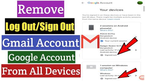 How To Remove Gmail Account From All Devices Log Out Your Google