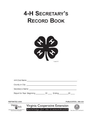 H Secretary Book Form Fill And Sign Printable Template Online