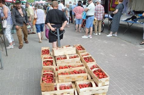 Pi Tkowy Targ W Stalowej Woli Z Obfito Ci Ju Dro Ej Cych Truskawek I