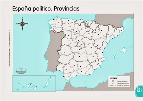 Mapa Mudo Espana Comunidades Y Provincias Images