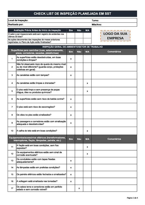 Amostra Do Checklist De Inspe O Planejada Em SST 1697415794 Local