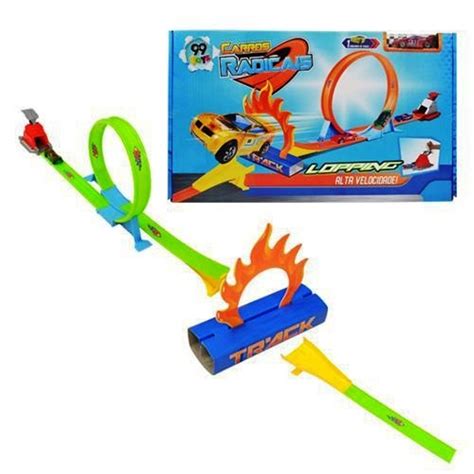 Pista De Carrinho Looping Radical Carrinho Lancador 360 Brinquedo