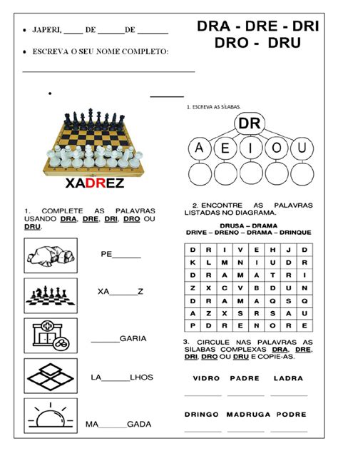 Atividade Dra Dre Dri Dro Dru - Dra Dre Dri Dro Dru | PDF