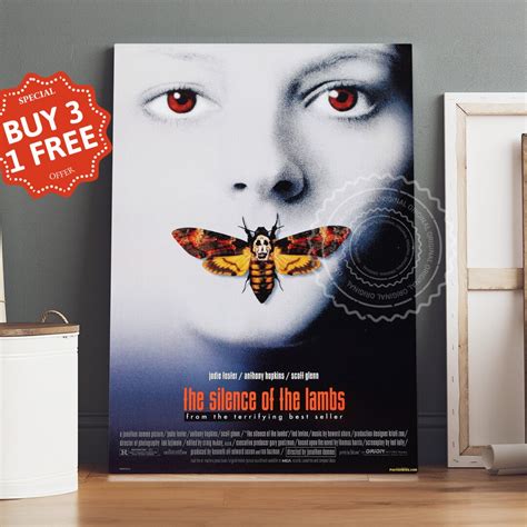 Silence of the Lambs Movie Poster Canvas, Retro Vintage Movie Poster ...