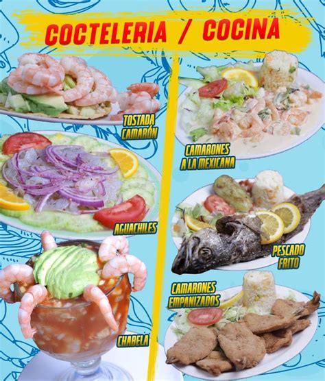 Menu at Mariscos Márquez restaurant Mexicali