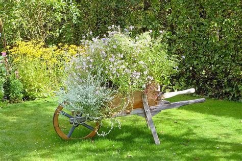 Wheelbarrow Planter Ideas Garden And Yard Pictures Designing Idea