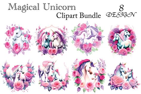 Magical Unicorn Clipart Bundle Graphic by Studio king · Creative Fabrica