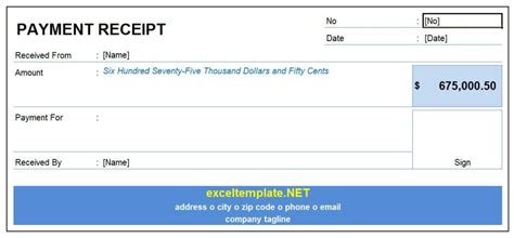 Payment Receipt | Excel Templates