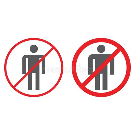 people glyph icons prohibited  ban  human sign vector