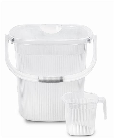 Galoof Strong Plastic Bucket Mug Bathroom Set Of 2 For Kitchen