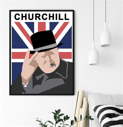 Winston Churchill Print Winston Churchill Poster Political Etsy