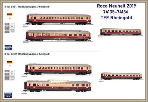 Roco 74135 DB Reisezugwagen Set TEE Rheingold Teil 1