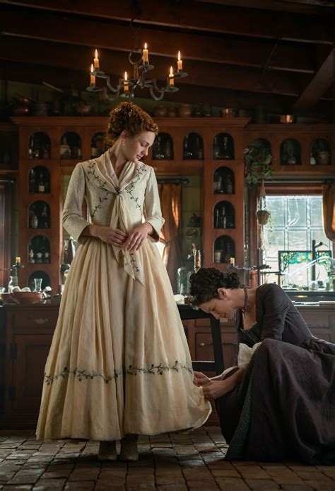 Claire Helps Brianna Into Her Wedding Dress Outlander Wedding