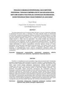 PENGARUH KOMUNIKASI INTERPERSONAL DAN KOMPETENSI PROFESIONAL TERHADAP