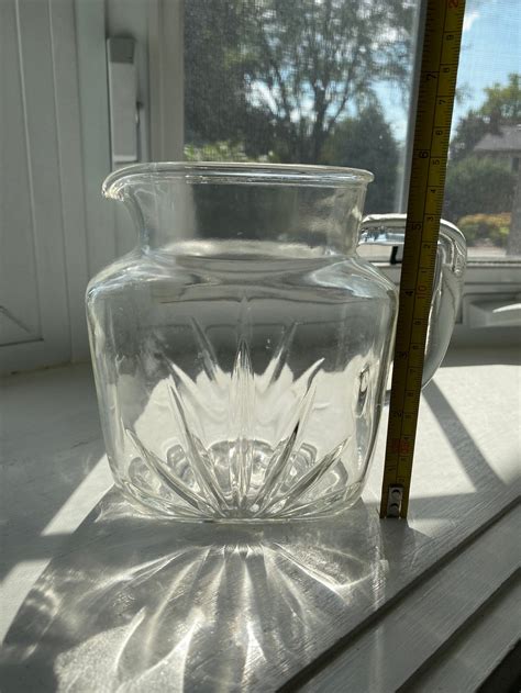 Vintage Federal Glass Starburst Pitcher Retro Milk Pitcher Etsy