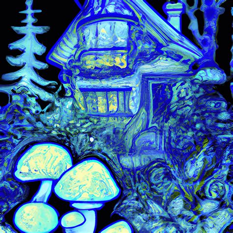 Magical Forest Neon Mushroom House Village Creative Fabrica