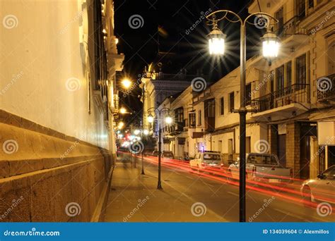 Night Lights in Sucre, Bolivia the Capital City Stock Photo - Image of ...