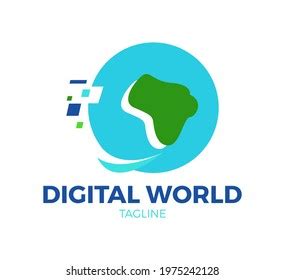 Digital World Vector Logo Template Design Stock Vector (Royalty Free ...