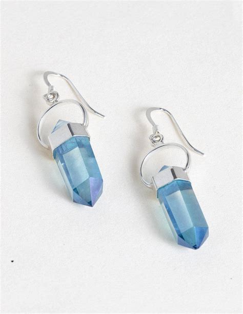 Aqua Aura Quartz Earrings — Sivana