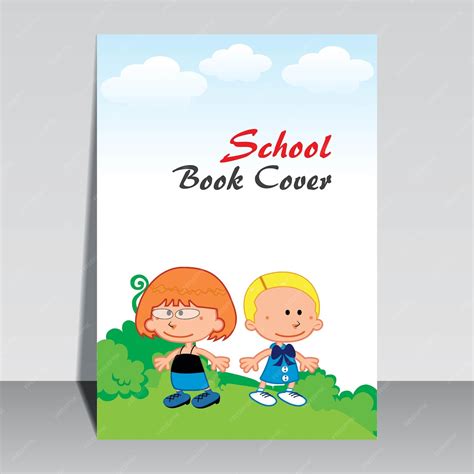 Premium Vector | School book cover design. Cartoon background with ...