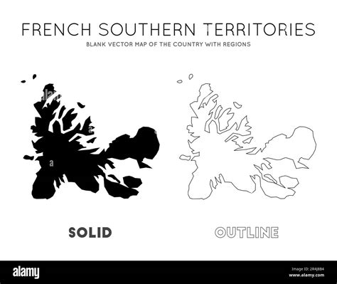 TAAF Map Blank Vector Map Of The Country With Regions Borders Of TAAF